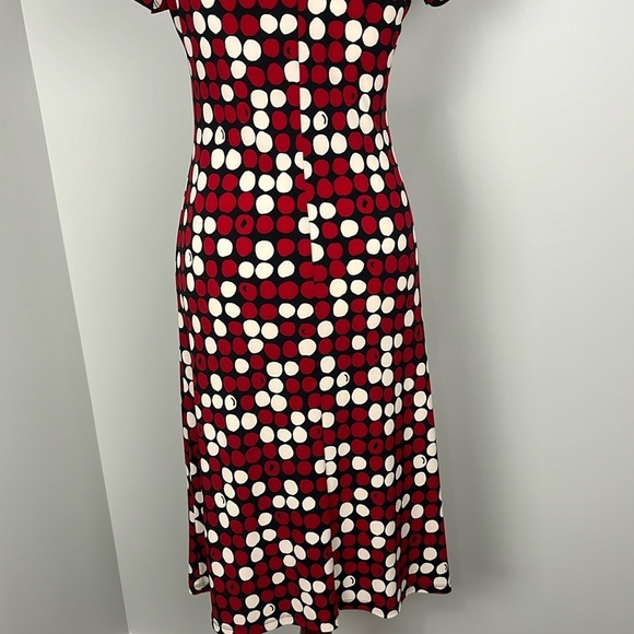 Sere Nade Red Black Dots Ruffle Flounce Short Sleeved Retro Pop Art Dress Sz S - Picture 6 of 12